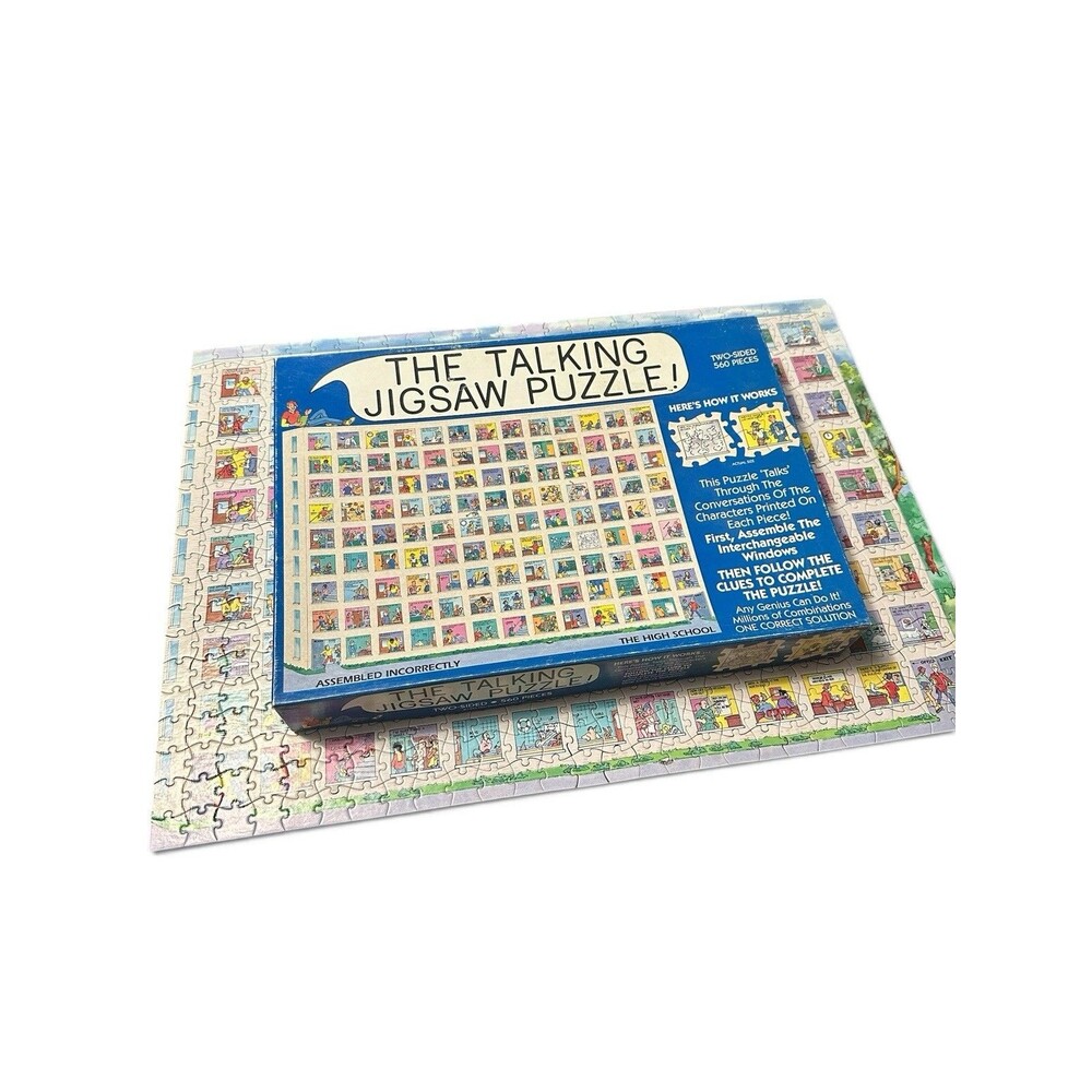 Rare BUFFALO GAMES 560 pc puzzle THE TALKING PUZZLE! - THE HIGH SCHOOL COMPLETE